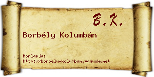 Borbély Kolumbán névjegykártya